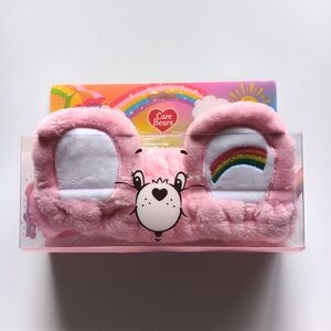 NEW Care Bears Cheer Bear Ears Spa Headband Strechy Terry Pink Rainbow 80s